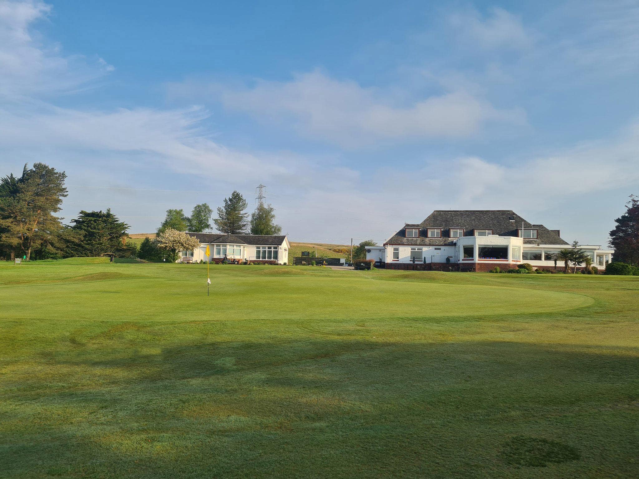 Hilton Park clubhouse seen from the putting green